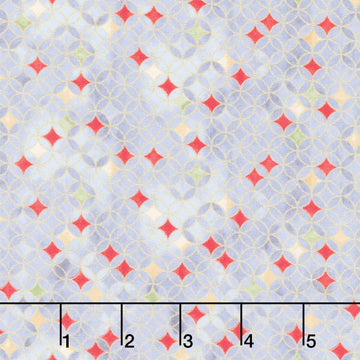 Imperial Bloom - Geometric Grey Metallic Yardage