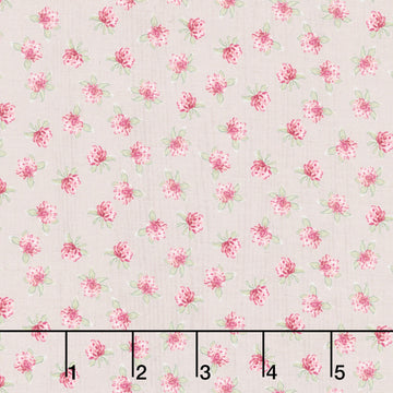 Sweet Honey Bee - Pink Floral Gray Yardage