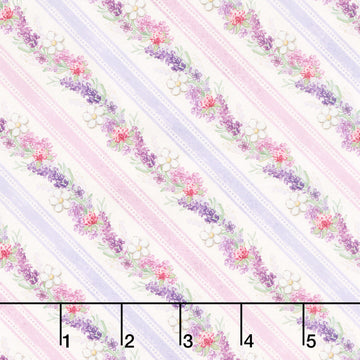 Sweet Honey Bee - Ticking Stripe Purple Yardage