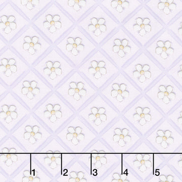 Sweet Honey Bee - Floral Grid Purple Yardage