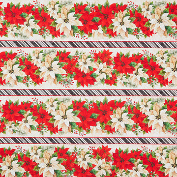 Poinsettia Radiance - Poinsettia Repeating Stripe Multi Yardage