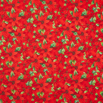 Poinsettia Radiance - Packed Poinsettia Red Yardage