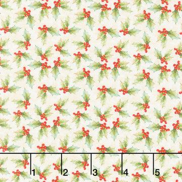 Poinsettia Radiance - Holly Toss Cream Yardage