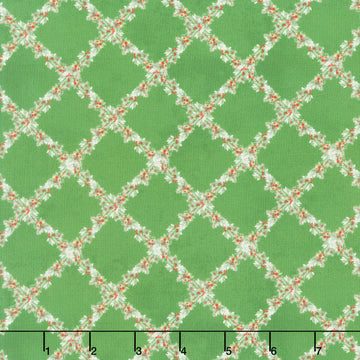 Feathered Festivities - Trellis Green Yardage
