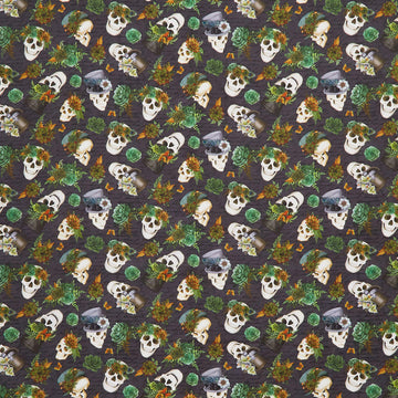 Dark Academia - Skulls and Hats Black Yardage