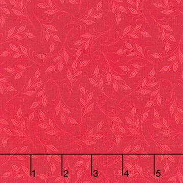 Monarch Meadow - Tonal Leaves Red Yardage