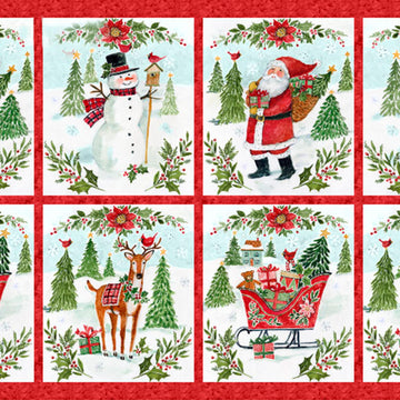 Snowy Greetings - Santa and Snowman Multi Panel
