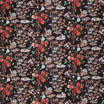 Forest Fruits - Sneaky Snail Black Yardage