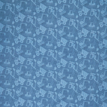 Diggers and Dozers - Load by Load Workwear Blue Yardage