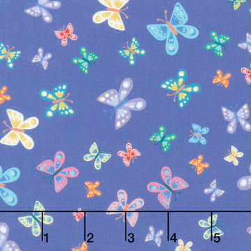 Rainbow Vale - Butterfly Dreams Periwinkle Yardage