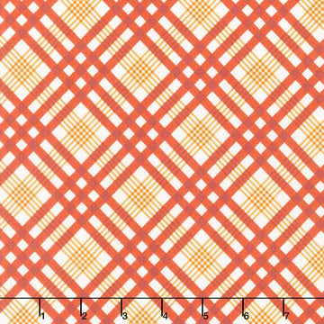 Honeycrisp - Cozy Plaid Ivory Ruby Yardage