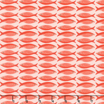 Villa Sol - Little Fishies Salmon Yardage