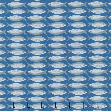 Villa Sol - Little Fishies Navy Yardage