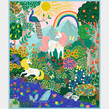 Rainbow Vale - Mystical Meadow Unicorns Multi Panel