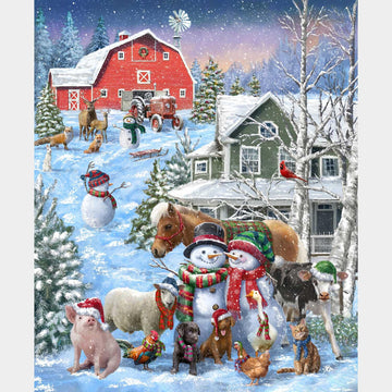 Winter Wonder - Snow Friends Icy Blue Puff Panel