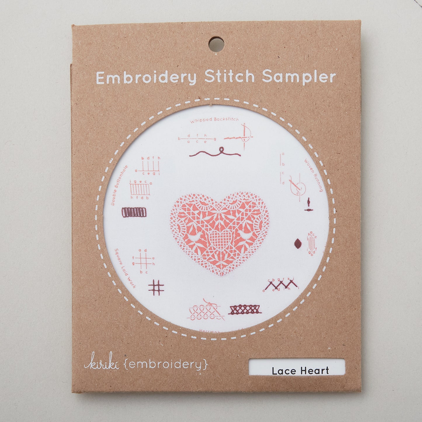 Lace Heart Embroidery Stitch Sampler Kit Alternative View #2