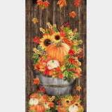 Fall Is In The Air - Harvest Floral Brown Metallic Panel Primary Image