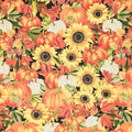 Fall Is In The Air - Harvest Floral Autumn Metallic Yardage