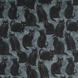 Hallow's Eve - Black Cats Gray Black Yardage Primary Image