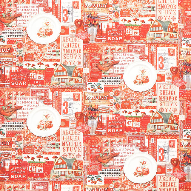 Curated in Color - Collage Red Yardage Primary Image