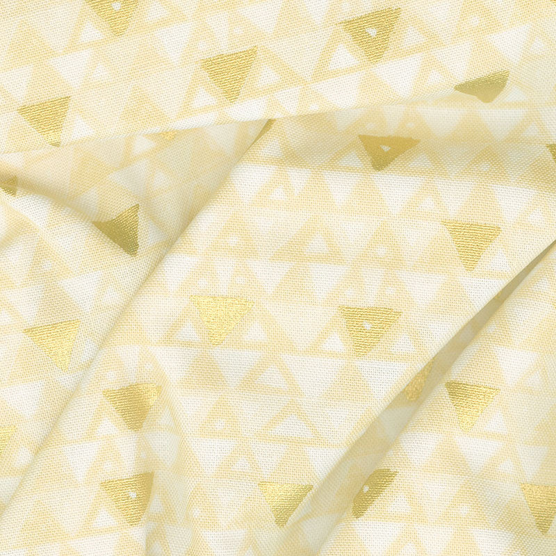 Gustav Klimt - Triangles Ivory Metallic Yardage Alternative View #1