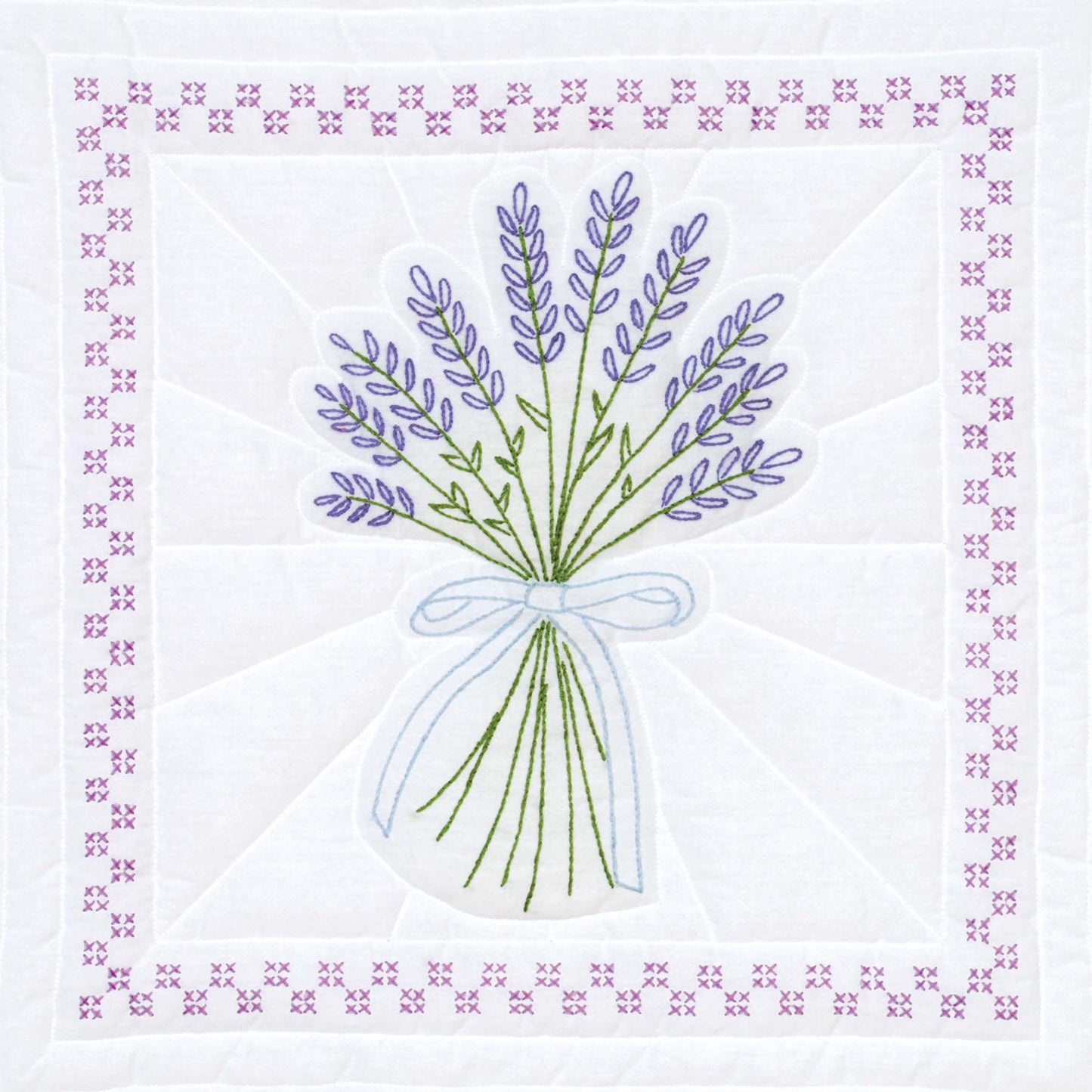Lavender 18" Embroidery Quilt Blocks Set Alternative View #1