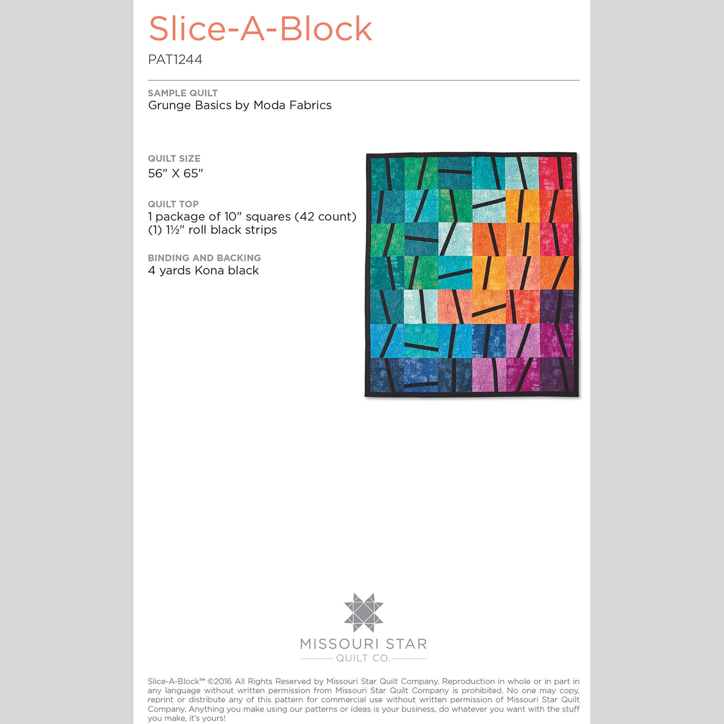Digital Download - Slice -A- Block Quilt Pattern by Missouri Star Alternative View #1