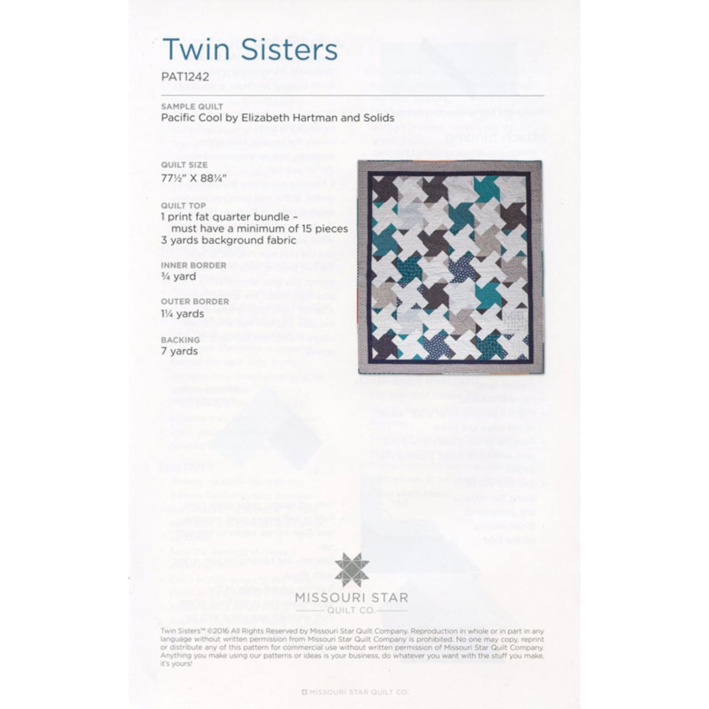 Digital Download - Twin Sisters Quilt Pattern by Missouri Star Alternative View #1