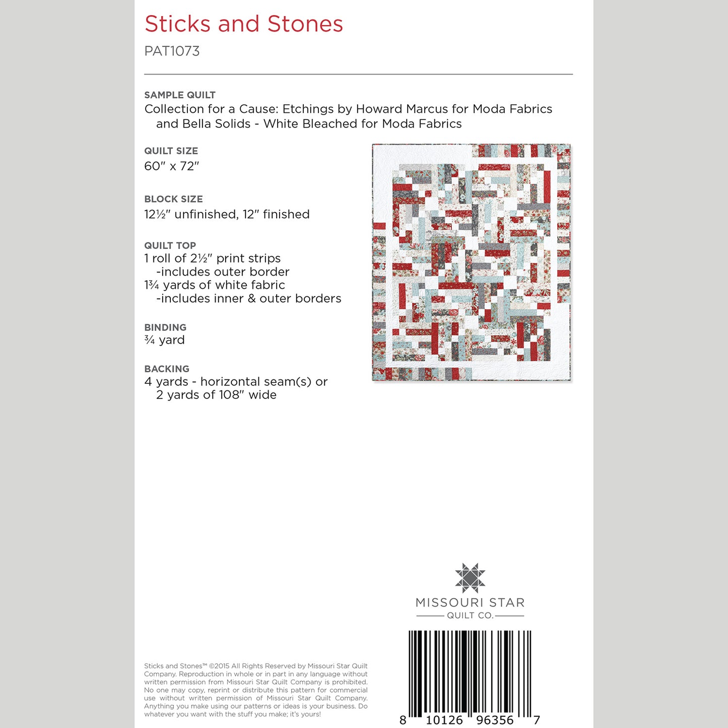 Digital Download - Sticks & Stones Quilt Pattern by Missouri Star Alternative View #1