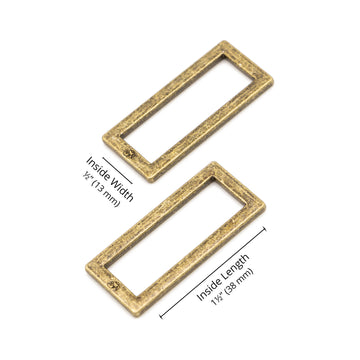 ByAnnie 1.5" Rectangle Ring Antique Brass - Set of Two Primary Image