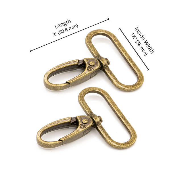 ByAnnie 1.5" Swivel Snap Hook Antique Brass - Set of Two Primary Image