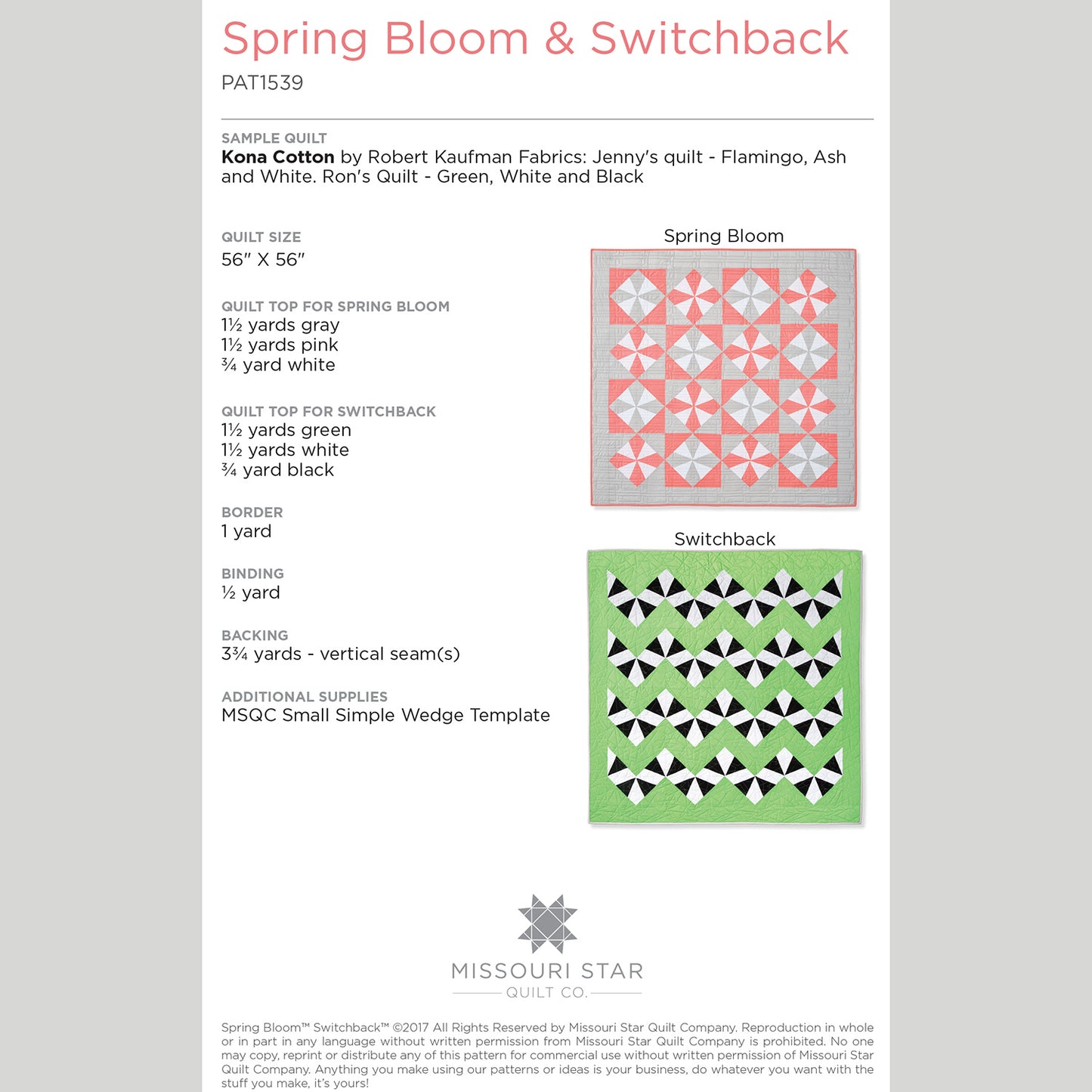 Digital Download - Spring Bloom & Switchback Quilt Pattern by Missouri Star Alternative View #1