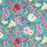 Midnight Garden - Large Floral Teal Yardage Primary Image