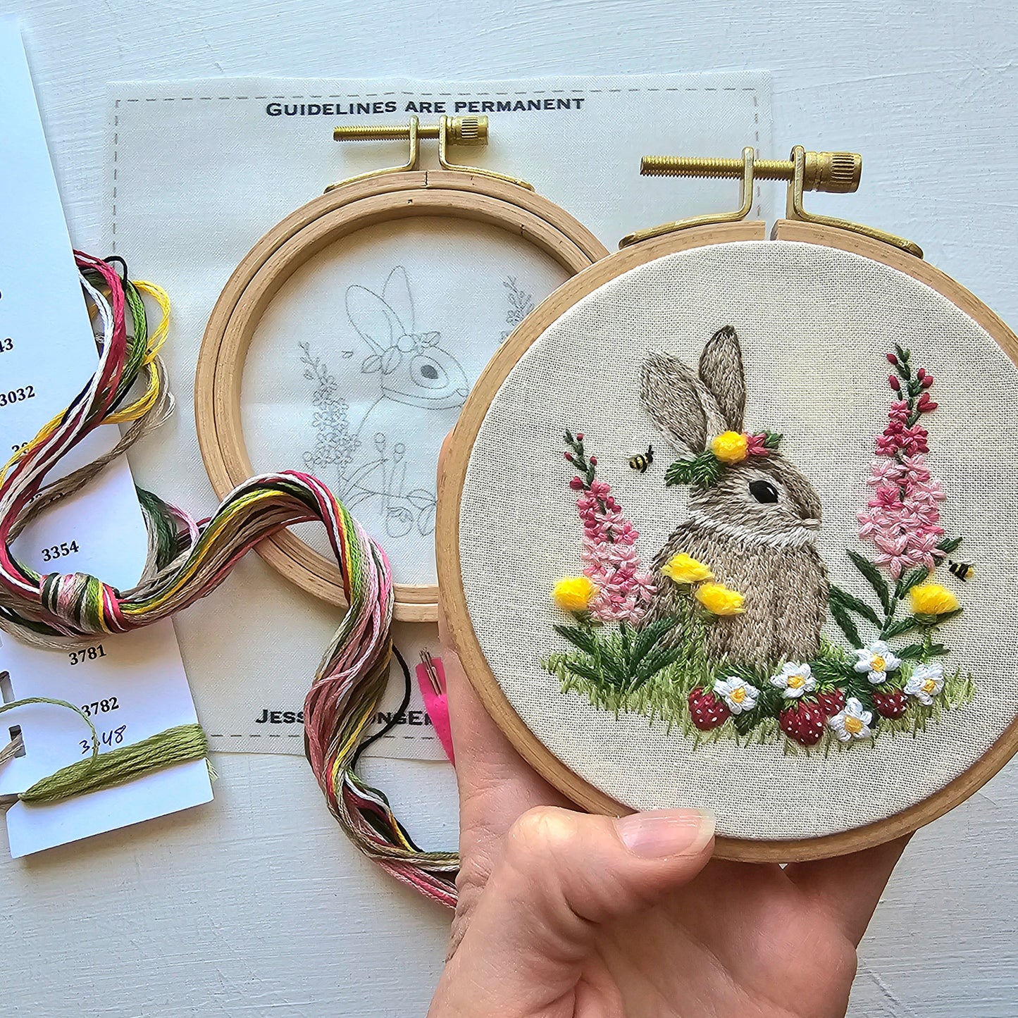 Berry Patch Bunny Embroidery Kit Alternative View #1