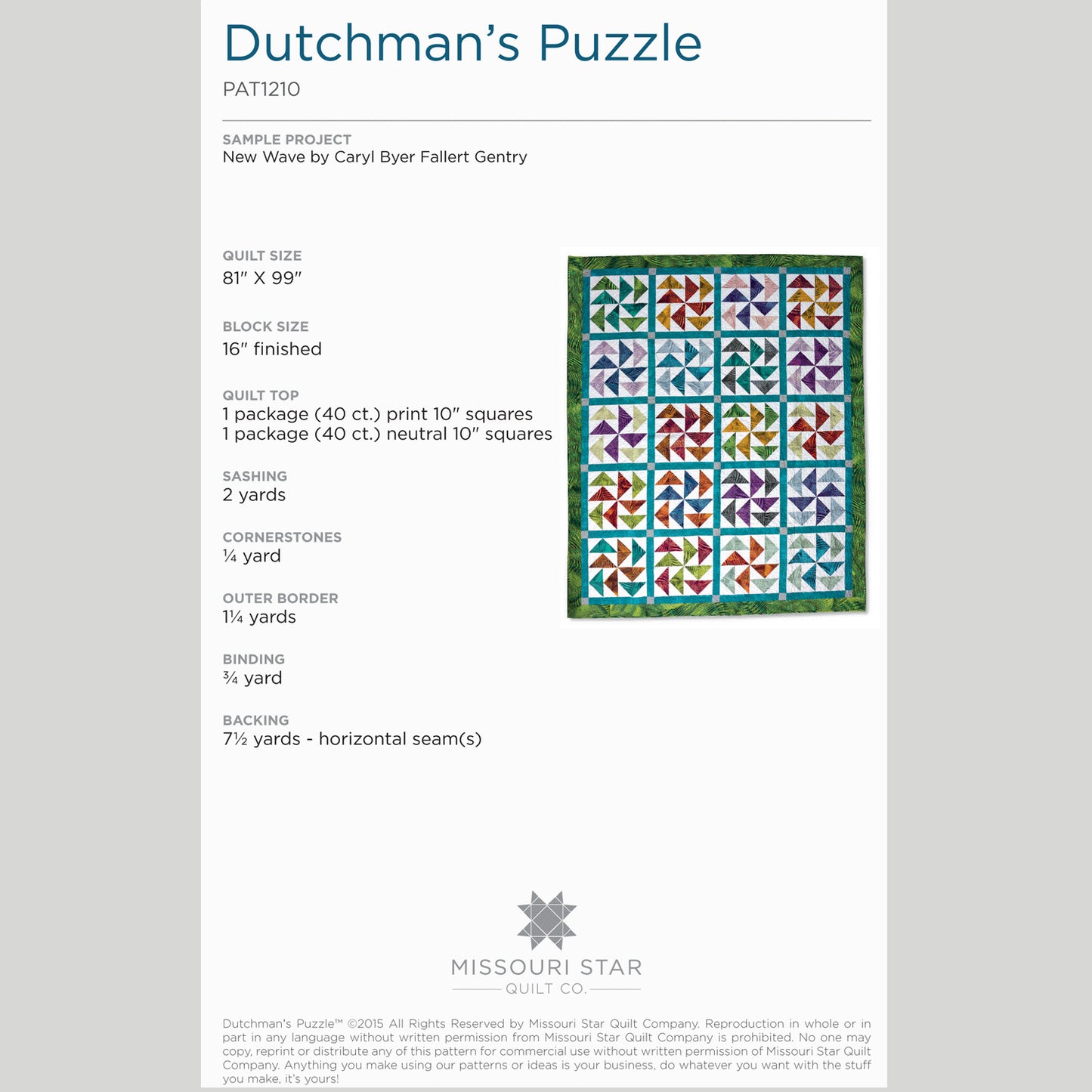 Digital Download - Dutchman's Puzzle Pattern by Missouri Star Alternative View #1