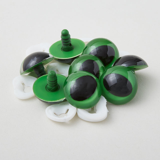 Plastic Slit Pupil Safety Eyes - 21mm Green - 4 Pairs Primary Image