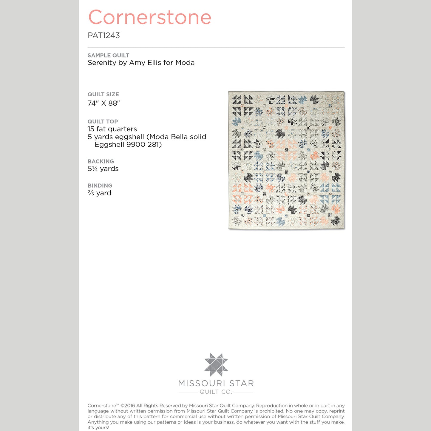 Digital Download - Cornerstone Quilt Pattern by Missouri Star Alternative View #1