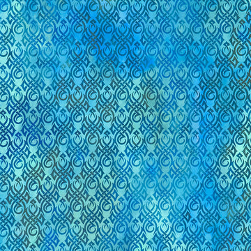 Dragons (In the Beginning) - Flames Blue Yardage Primary Image
