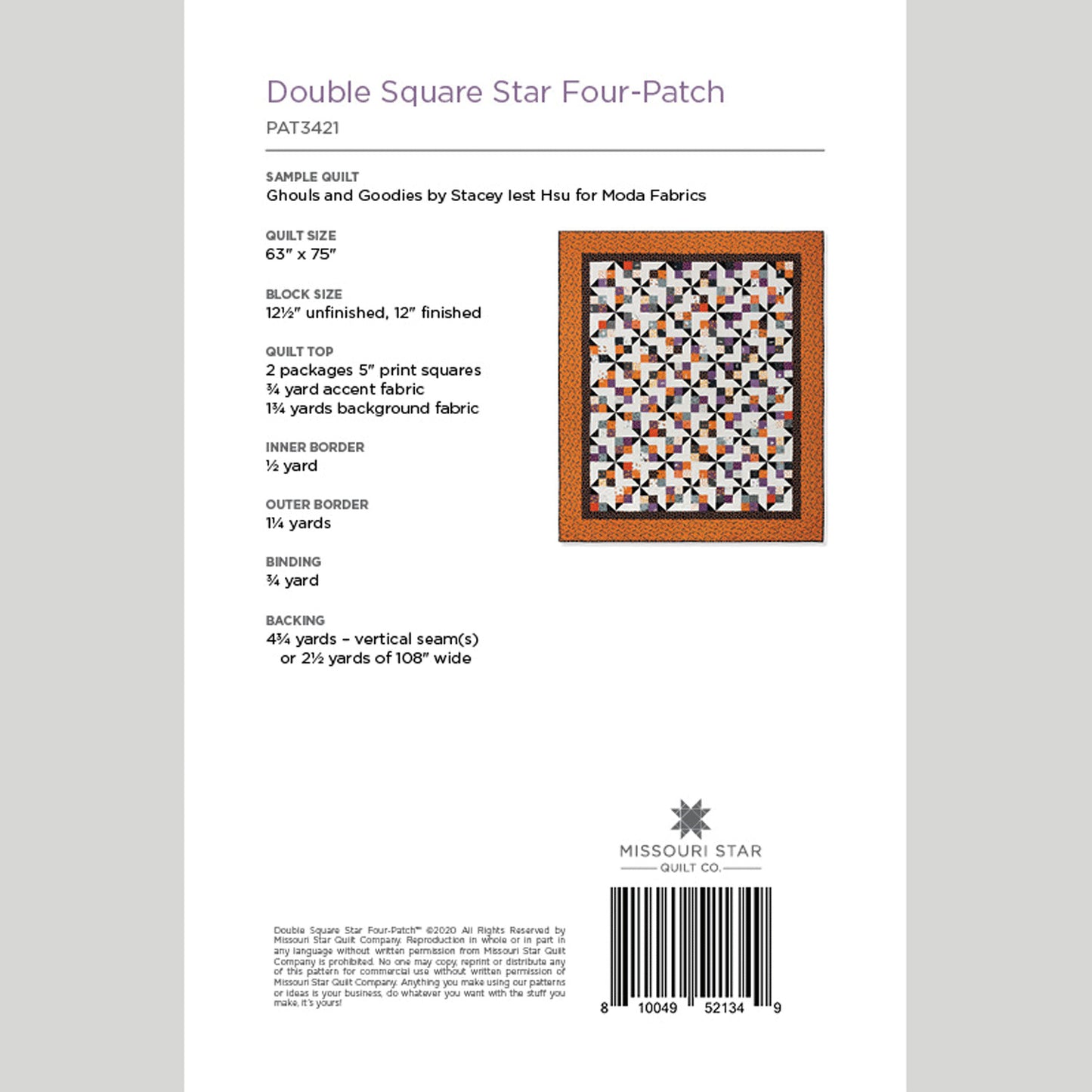 Digital Download - Double Square Star Four-Patch Quilt Pattern by Missouri Star Alternative View #1