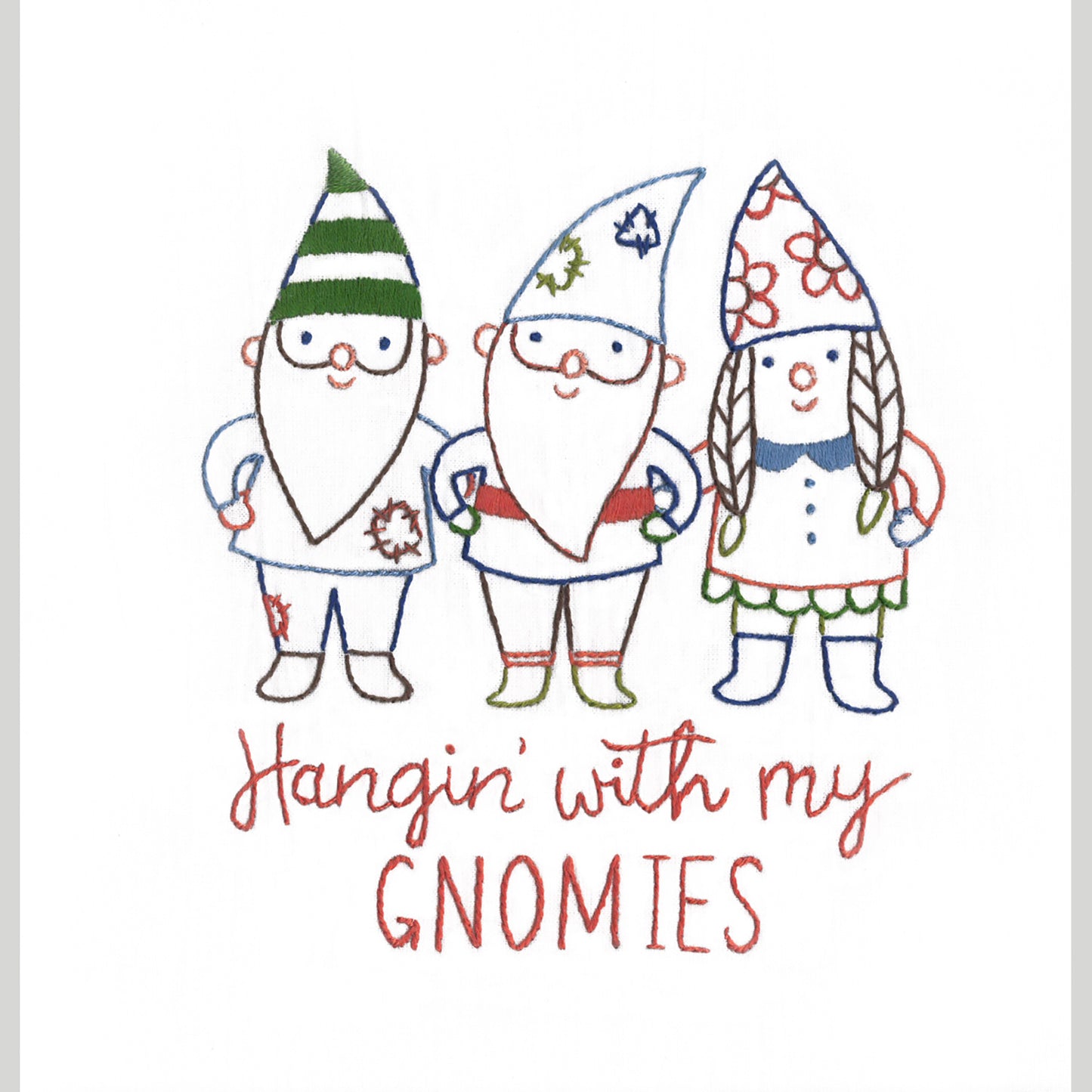 Stitcher's Revolution Gnome Sweet Gnome Iron-On Embroidery Pattern Alternative View #2