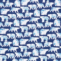Polar Bear Attitude - Small Polar Bears Blue Multi Yardage
