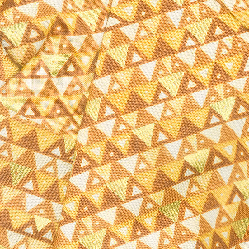 Gustav Klimt - Triangles Gold Metallic Yardage Alternative View #1