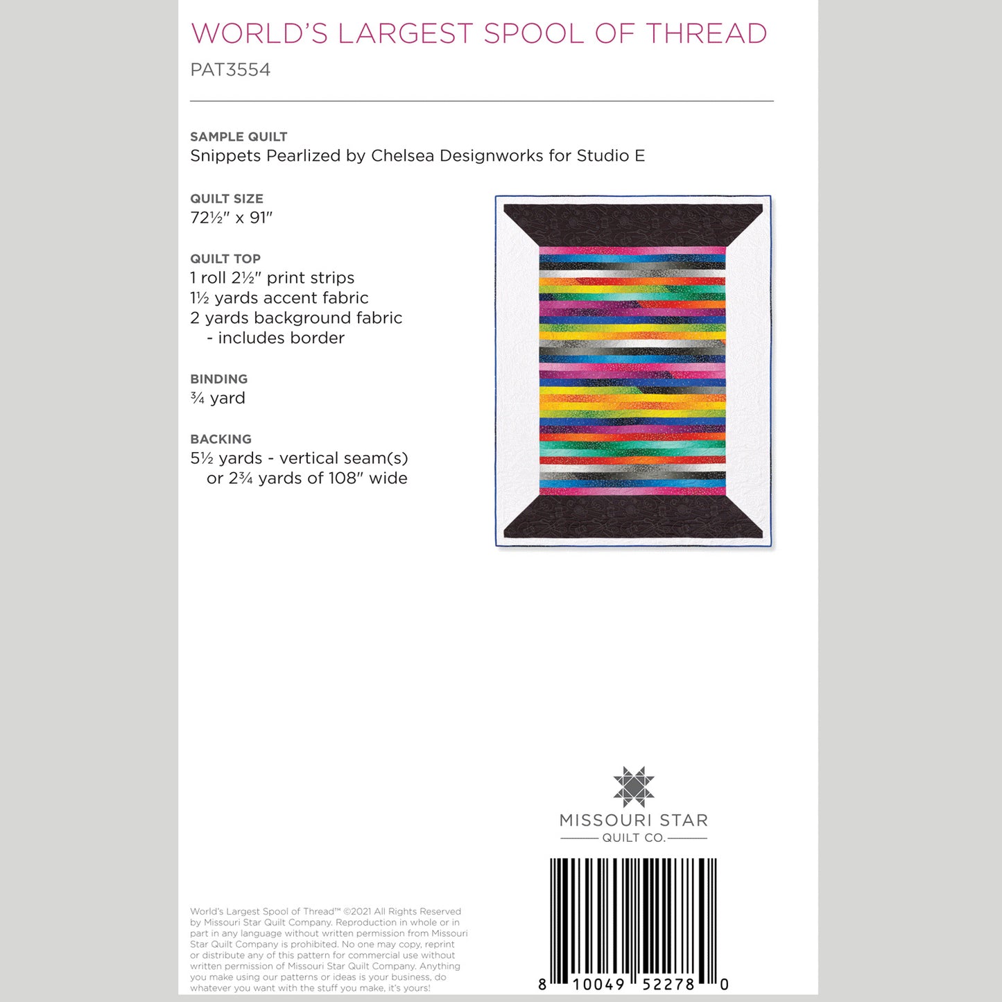 Digital Download - World's Largest Spool of Thread Quilt Pattern by Missouri Star Alternative View #1
