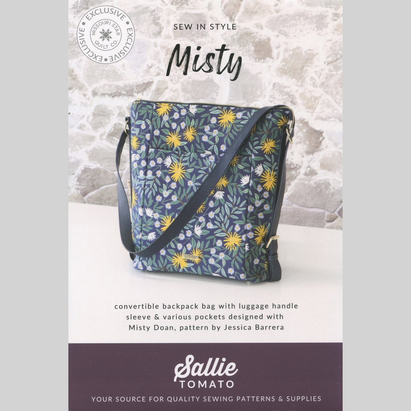 Misty Backpack Shoulder Bag Kit - Black Pebble Faux Leather Alternative View #3
