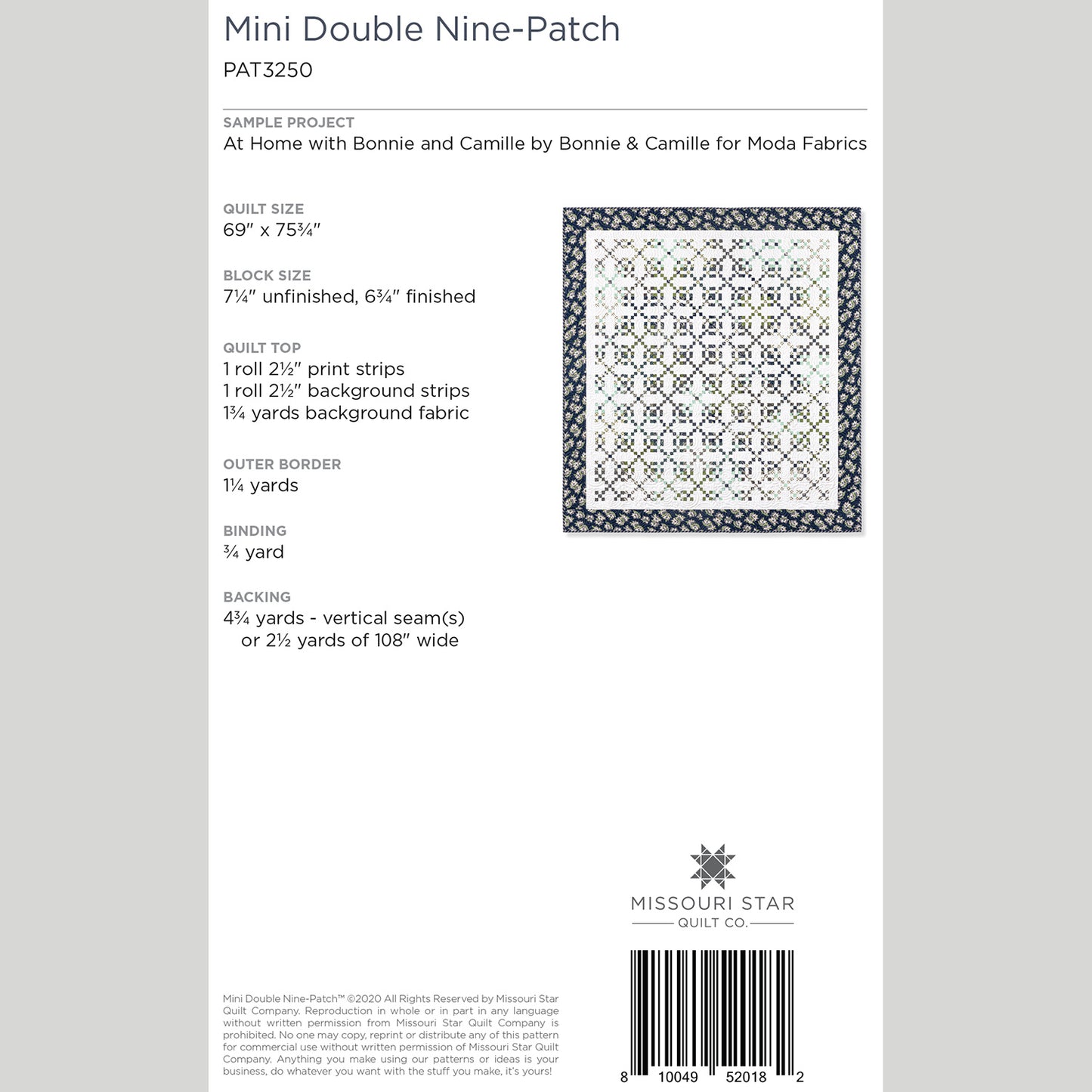 Digital Download - Mini Double Nine-Patch Quilt Pattern by Missouri Star Alternative View #1