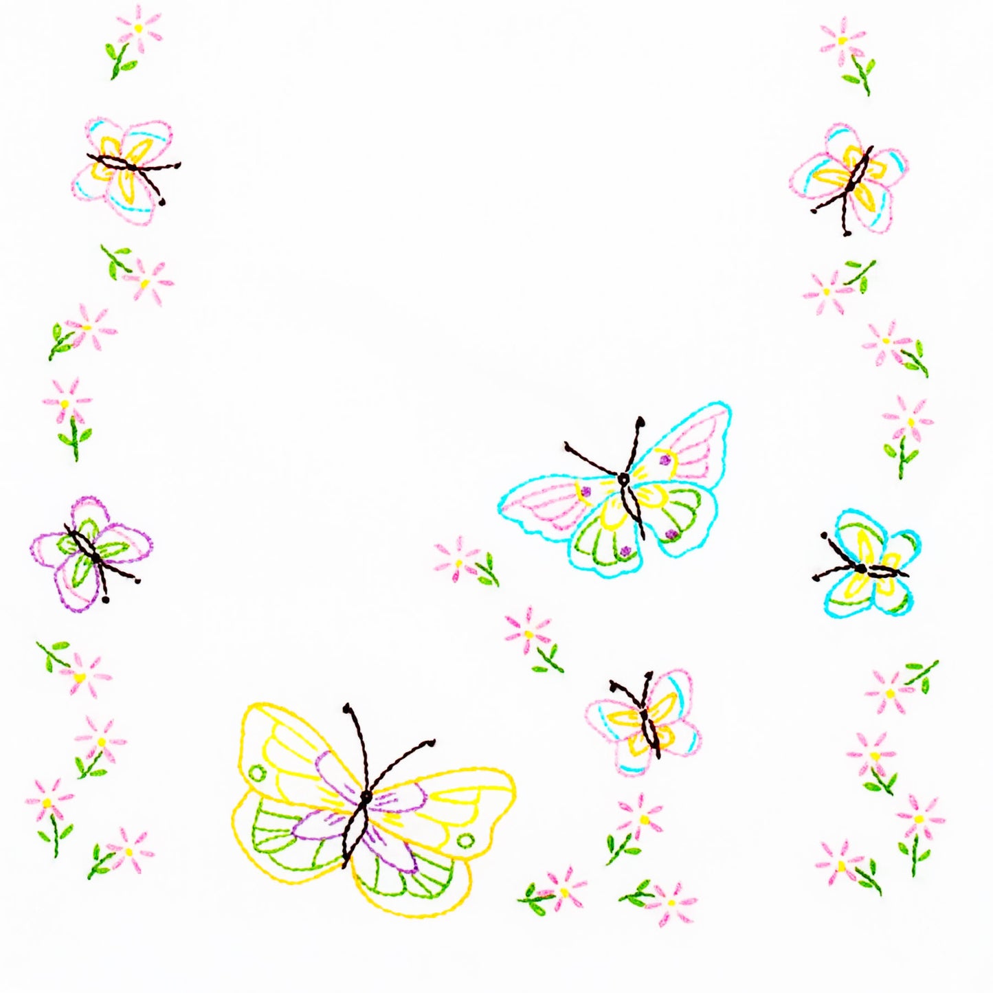 Fluttering Butterflies Embroidery Table Runner Alternative View #1