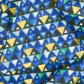 Gustav Klimt - Triangles Sapphire Metallic Yardage