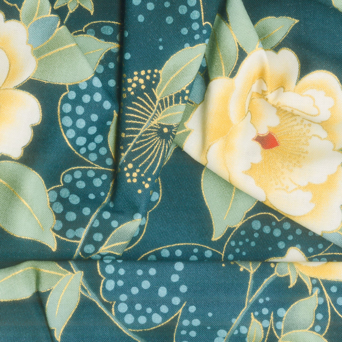 Imperial Collection - Honoka Teal Colorstory Floral Teal Metallic Yardage Alternative View #1