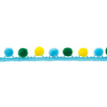 PomPom Fringe - Lime/Yellow/Turquoise 1 1/4"