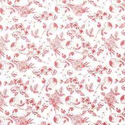 Heirloom Red - Line Floral Cream Yardage Primary Image